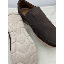 Çiğdem Kundura Çiğdem Kahverengi Hakiki Nubuk Deri Lazer Kesim Erkek Ayakkabı (2301) - Kahverengi - 43 - ST02421-12242