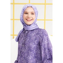 Madame Polo Ipeksi Jakar Italyan Şal Origami Desen - Violet