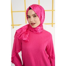 Madame Polo Ipeksi Jakar Italyan Şal Origami Desen - Barbie Pembesi