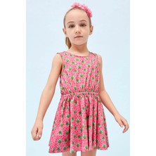 Mayoral 2-9 Yaş Kız Çocuk Baskılı Elbise Pembe