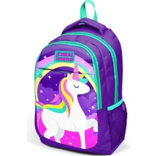 Coral High Kids Unicorn Desenli Üç Bölmeli 3'Lü Çanta Set