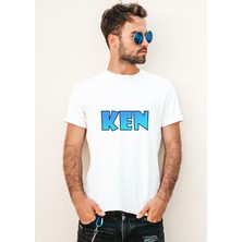 Mor Mürekkep Ken Yazı Tasarım Baskılı Erkek Tshirt