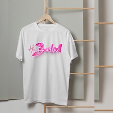Mor Mürekkep Hi Barbie Yazı Tasarım Baskılı Kadın Tshirt