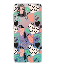 Printify Samsung Galaxy Note 10 Lite Uyumlu Kamera Korumalı Kapak Memphis Desen Tasarımlı Şeffaf Kılıf