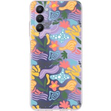 Printify Tecno Camon 18 Uyumlu Kamera Korumalı Kapak Memphis Desen Tasarımlı Şeffaf Kılıf
