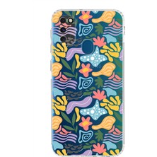 Printify Samsung Galaxy M21 Uyumlu Kamera Korumalı Kapak Memphis Desen Tasarımlı Şeffaf Kılıf