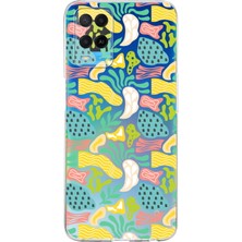 Printify Oppo A54 Uyumlu Kamera Korumalı Kapak Memphis Desen Tasarımlı Şeffaf Kılıf