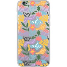 Printify Apple iPhone 6 Uyumlu Kamera Korumalı Kapak Memphis Desen Tasarımlı Şeffaf Kılıf