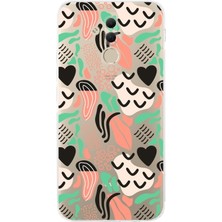 Printify Huawei Mate 20 Lite Uyumlu Kamera Korumalı Kapak Memphis Desen Tasarımlı Şeffaf Kılıf