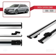 Acpar Skoda Superb Combı 2015-2020 Arası ile Uyumlu Basıc Model Ara Atkı Tavan Barı Gri