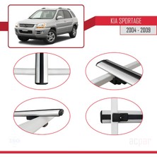 Acpar Kia Sportage 2004-2009 Arası ile Uyumlu Basıc Model Ara Atkı Tavan Barı Gri