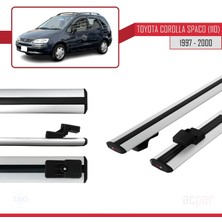 Acpar Toyota Corolla Spacio (E110) 1997-2000 Arası ile Uyumlu Basıc Model Ara Atkı Tavan Barı Gri