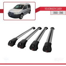 Acpar Volkswagen Caddy 2003-2010 Arası ile Uyumlu Ace-1 Ara Atkı Tavan Barı Gri 4 Adet Bar