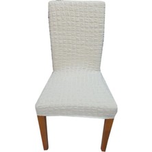 Nera Home Sandalye Kılıfı Likralı Bürümcük Krem 6 Adet