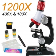 Leidory Işıklı Mikroskop Çocuk Eğitimi Için Mikroskop Seti 100X400X1200X Büyütme