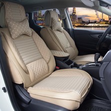 Fresh Start Toyota Land Crusier Lüx Full Deri Oto Koltuk Kılıfı Ön Arka Takım Bej Giydirme Tip