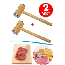 Et Dövme Tokmağı Ahşap 2 Başlı Et Dövme Çekici Paslanmaz Kasap Et Döveceği Ezme Yumuşatma Aparatı