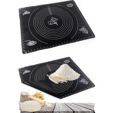 Chef Desing Silikon Hamur Açma Matı Ölçülü Isıya Dayanıklı Hamur Yoğurma Matı Renkli Mutfak Pasta Fırın Altlığı