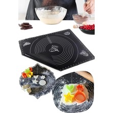 Chef Desing Silikon Hamur Açma Matı Ölçülü Isıya Dayanıklı Hamur Yoğurma Matı Renkli Mutfak Pasta Fırın Altlığı