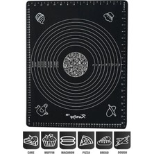 Chef Desing Silikon Hamur Açma Matı Ölçülü Isıya Dayanıklı Hamur Yoğurma Matı Renkli Mutfak Pasta Fırın Altlığı