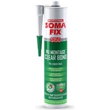 Somafix 310 ml Şeffaf Pu Montaj Şok Bond Yapıştırıcısı Dolap Toplama Clear U Bond Silikonu