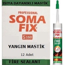 Somafix 310 ml Siyah Yangına Dayanıklı Yüksek Isı Şömine Mastiği 1500'C Akustik Mastik