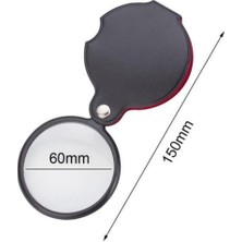 Leidory 6x Mini Cep Katlanır Büyüteç Deri Kılıflı Cam Lensli 45 gr Okuma Lüp