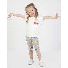 Harika Kids Kız Bebek Kaprili Kısa Kollu Kiraz Baskılı Yazlık Basic Alt-Üst Takım 6-24 Ay