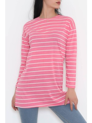 Shopamani Çizgili Tunik Pembe - 11313.1567.