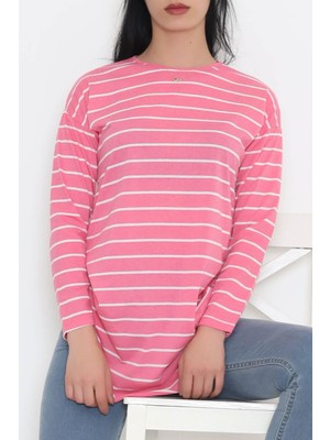 Shopamani Çizgili Tunik Pembe - 11313.1567.