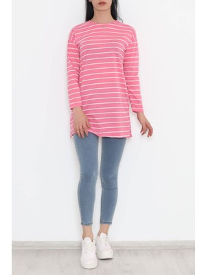 Shopamani Çizgili Tunik Pembe - 11313.1567.