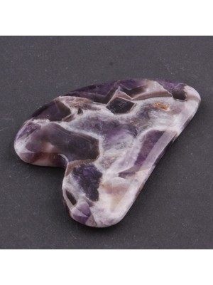 KFC Home Ametist Doğal Taşı Kalpli Gua Sha Masaj Taşı