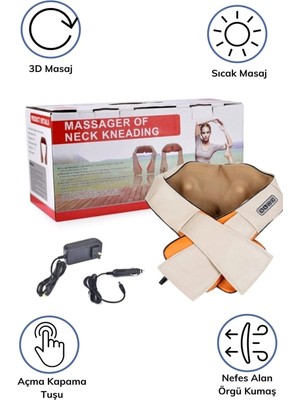 KFC Home Ovmalı Isıtmalı Boyun Bel Sırt Omuz Masaj Yastığı Masaj Aleti