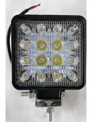 Bolled LED Projektör 12-24 Volt 48 Watt 16 Ledli Beyaz Araç Projektörü