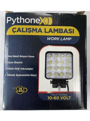 Bolled LED Projektör 12-24 Volt 48 Watt 16 Ledli Beyaz Araç Projektörü