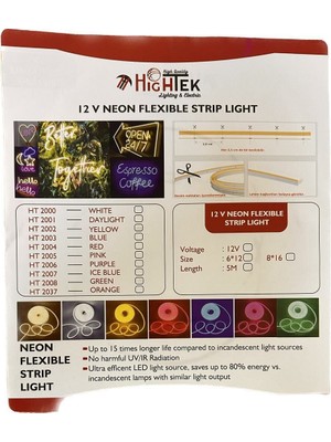 Bolled Neon LED 12 Volt Yeşil 6X12MM 5mt Hightek