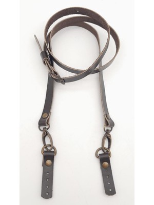 Angel Çanta Aksesuar 130X1.5 cm Kahverengi Gerçek Deri Antik Tokalı Çanta Sapı