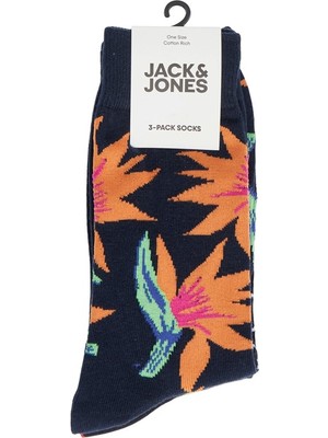 Jack & Jones Siyah-Lacivert Erkek 3'lü Çorap 12242182