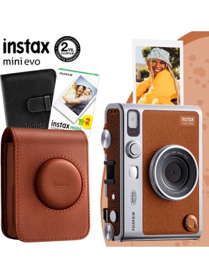 Instax Mini Evo Kahverengi Fotoğraf Makinesi ve Hediye Seti 1
