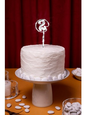 Artikel Gümüş 2 Yaş Yazılı Ayna Pleksi Pasta Üstü & Doğum Günü Partisi & Pleksi Pasta Süsü