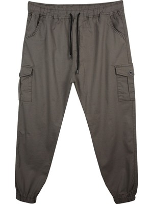 Maruf Shop Kargo Cepli Büyük Beden Likralı Jogger Pantolon Toprak