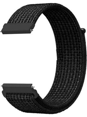 Smcase Qcy Watch Gts Kordon Cırtcırt Kumaş Ayarlanabilir Siyah