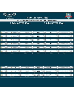 Winkel LCD LED 2361 Takım 9 LU-55V5863DA-55UD8400-55R7020U-55UD8460-LCD363-GEN-1129-WİNKEL