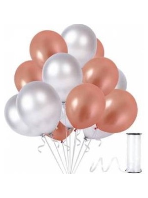 Benim Marifetlerim Metalik Rose Gold Gümüş Balon 12 Inch 50 Adet