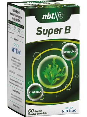 Nbt Life Super B Klorella Spirulina İçeren Takviye Edici Gıda 60 Kapsül
