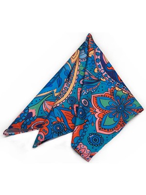 La Pescara Çok Renkli Şal Desen Fular Bandana 55-55CM KDNF21