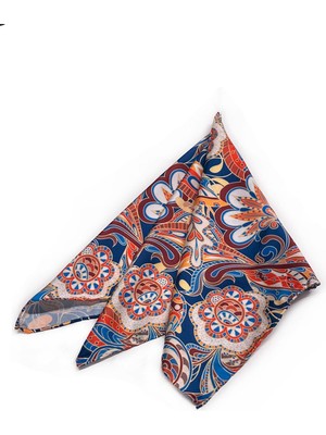 La Pescara Çok Renkli Motif Desen Fular Bandana 55-55 cm KDNF28