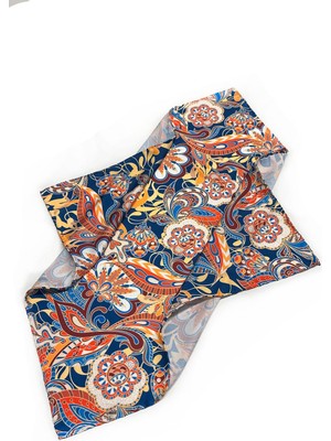 La Pescara Çok Renkli Motif Desen Fular Bandana 55-55 cm KDNF28