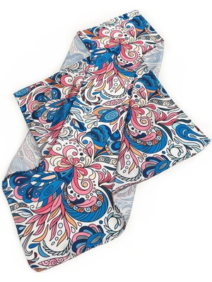 La Pescara Çok Renkli Motif Desen Fular Bandana 55-55 cm KDNF02