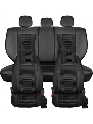 Fresh Start Ford Ranger Yeni Lüx Full Deri Oto Koltuk Kılıfı Ön Arka Takım Giydirme Tip Tam Siyah